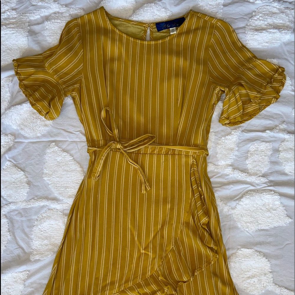 Lulus Yellow Striped Dress